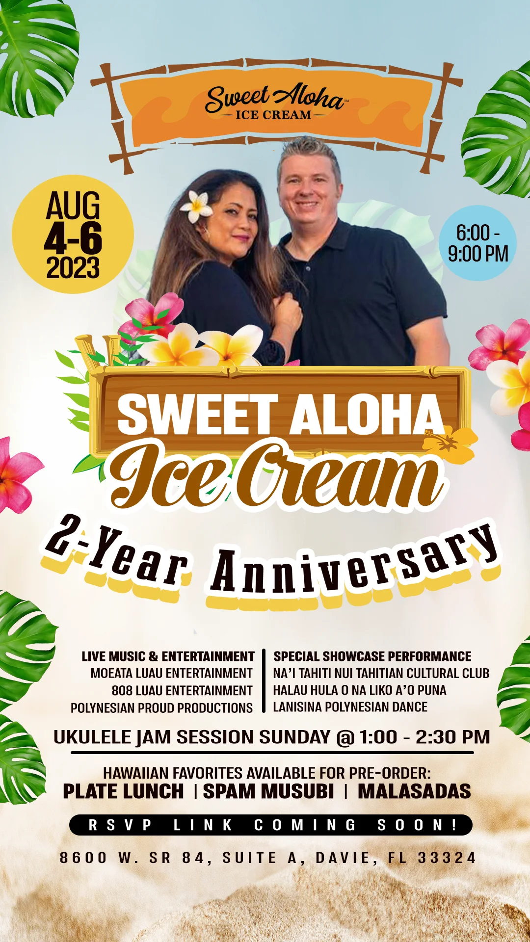 2-Year Anniversary flyer, August 4 to 6, 2023